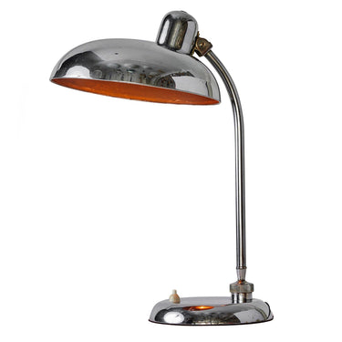V3413 Pair of 1940s Giovanni Michelucci Chrome Ministerial Table Lamps for Lariolux Two En