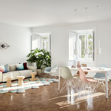 3346589_Eames Plastic Chair DSR Eames Plastic LAR Plate Dining Table Soft Modular Sofa Cor