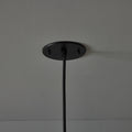 V3411 1950s Stilnovo Glass & Brass Cylindrical Pendant with Original Yellow Label Two Enli