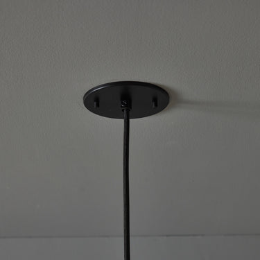 V3411 1950s Stilnovo Glass & Brass Cylindrical Pendant with Original Yellow Label Two Enli
