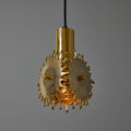 V3392 1960s Sculptural Brass Pendant Lamp by Armatur Hantverk Tibro, Sweden Two Enlighten 
