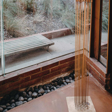 Large Bertoia Studios 32-Rod 'Sounding Chess / B-2466' Copper & Brass Sculpture Two Enlighten 