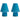 Two blue table lamps on a white background