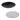 Two round midcentury flush mount perforated metal ceiling lights, one black and one white, on a white background.
