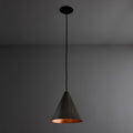 bronze painted conical tratten pendant with copper interior two enlighten