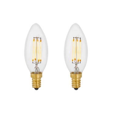 Pair of 'Candle' Dim-to-Warm Clear Glass LED Bulbs by Tala