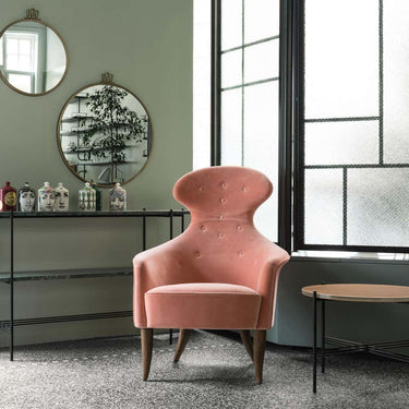 GUBIStore_GroundFloor_EvaLoungeChair_VellutodiCotone_TSCoffeeTable_TSConsole_RandaccioMirr