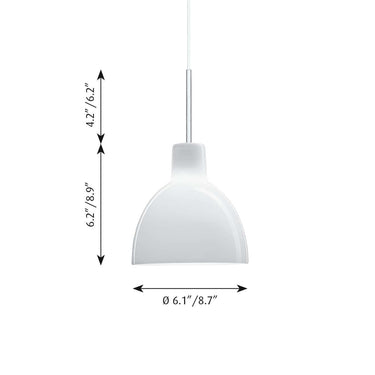 Louis Poulsen Toldbod Glass Pendant dimensions
