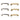 Set of six metallic cabinet handles in brass and nickel on a white background