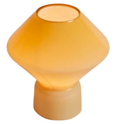 memphis style 1980s conica artemide vintage table lamp in yellow glass.