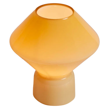 memphis style 1980s conica artemide vintage table lamp in yellow glass.