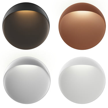 round steel and aluminum red, black, grey or white outdoor or indoor flindt wall light from louis poulsen