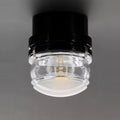 black fresnel light ceiling mounted close up