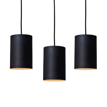 1950s Black Metal Cylindrical Jo Hammerborg Pendants for Louis Poulsen