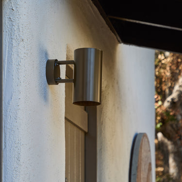 Hans-Agne Jakobsson Painted Metal  'Rulle' Outdoor Sconce for Orsjo Painted Brown outdoor profile sunny porch light