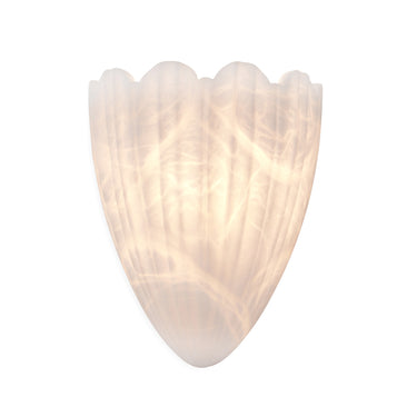 Alabaster shell shaped wall light