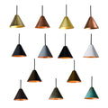 conical metal pendants on a white background for outdoor lighting tratten lights