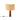 Table lamp with sapele wooden base and beige lampshade on a white background