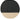 Round rug with black top half and beige bottom half on a white background