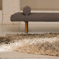 grey and cream shag rug nani marquina with grey bench