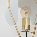 Gold lamp with a light bulb on a white background