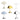 Set of five table Verner Panton Panthella table lamps in different colors on a white background