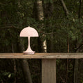 Verner Panton 'Panthella 160' Portable Table Lamp for Louis Poulsen lifestyle  Opal Pale Rose lit outdoor light portable
