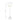White floor lamp with dimensions indicated on a white background