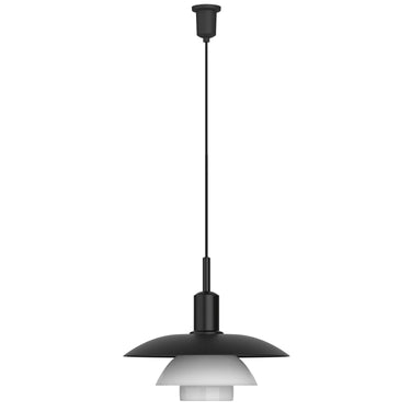 Poul Henningsen 'PH 5/5' pendant lamp for Louis Poulsen two enlighten black and glass 