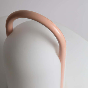 1980s Romolo Lanciani 'Tender' Soft Pink and Glass Table Lamp for Tronconi Two Enlighten