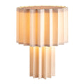plissé white edition textile pleated table lamp by folkform for orsjo two enlighten pack shot