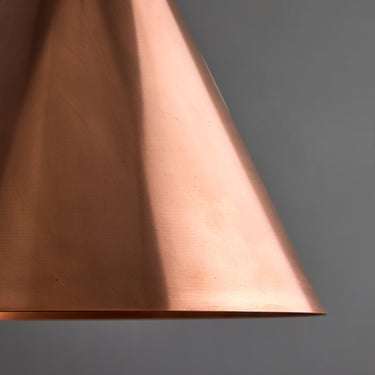 M5582 Large Tratten Pendant Hand Polished copper
 shade detail