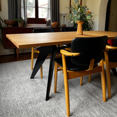 prouve em table detail black legs and oak top