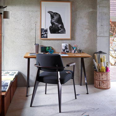 Jean Prouvé 'Compas Direction' Wood and Metal Desk for Vitra