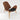 Wooden chair with a black seat on a white background