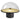 A modern dome-shaped table lamp with a clear glass dome, a gold-colored interior base, and a matte black cylindrical stand with ventilation holes, shown on a white background.