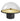A modern dome-shaped table lamp with a clear glass dome, a gold-colored interior base, and a matte black cylindrical stand with ventilation holes, shown on a white background.