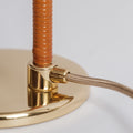 rattan and brass detail of paavo tynell 5321 lamp