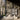 Modern outdoor sculpture with abstract design in a concrete setting