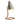 Ostuni white Table lamp with a gray cone-shaped shade and gold curved base on a white background