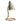 Ostuni white Table lamp with a gray cone-shaped shade and gold curved base on a white background