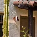 M5972 ZUZU polished Copper lifestyle wall sconce on spanish style house